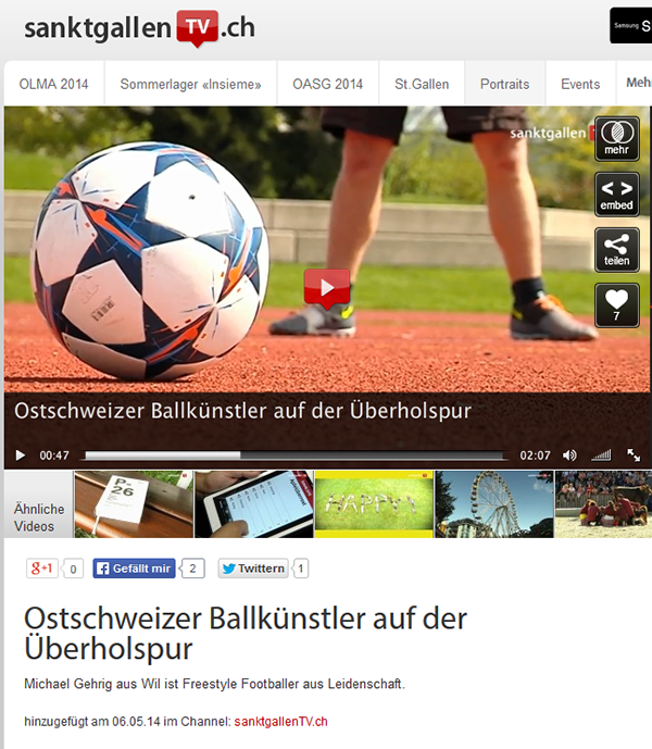 sanktgallenTV.ch — Ostschweizer Ballkünstler auf der Überholspur