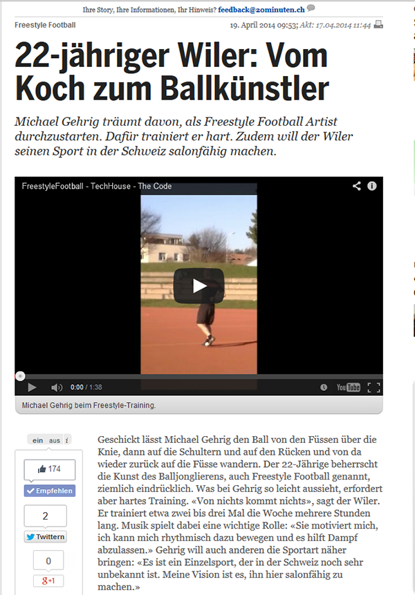 20 Minuten — 22-jähriger Wiler: Vom Koch zum Ballkünstler