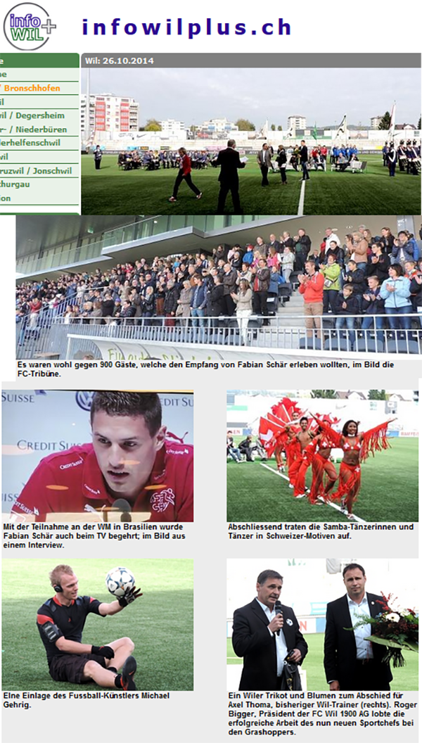 infowilplus.ch — Einlage beim Empfang von Fabian Schär